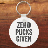 大人ホッケーおふざけTシャツ Zero Pucks Given メンズ レディース キーホルダー (正面)
