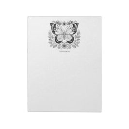 大人メモ帳のバタフライカラーリングページ ノートパッド