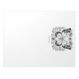 大人メモ帳のバタフライカラーリングページ ノートパッド