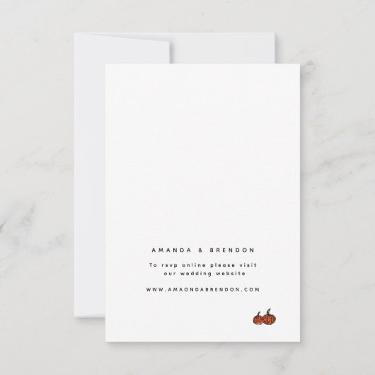 大人モダンのみ | PumpkinsウェディングRSVPカード 出欠カード (裏面)