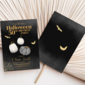 大人モダンのハロウィーン誕生日パーティー 招待状