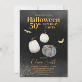 大人モダンのハロウィーン誕生日パーティー 招待状 (正面)