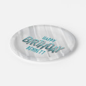 大人モダンティール(緑がかった色)誕生日 ペーパープレート (アングル)