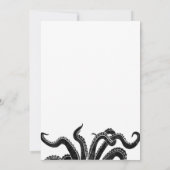 大人モダンハローウィンパーティゴシック不気味クラーケン 招待状 (裏面)