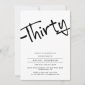 大人モダンミニマル30歳の誕生日パーティー 招待状 (正面)