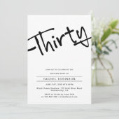 大人モダンミニマル30歳の誕生日パーティー 招待状 (スタンド正面)