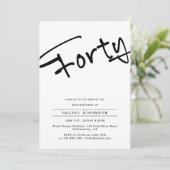 大人モダンミニマル40歳の誕生日パーティー 招待状 (スタンド正面)
