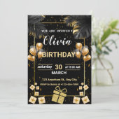 大人モダン招待状テンプレート誕生日 招待状 (スタンド正面)