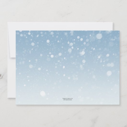 大人モダン芸術的の冬の誕生日パーティー 招待状 (裏面)