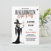 大人モダン魔女ハロウィンガールズナイトパーティー 招待状 (スタンド正面)