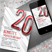 大人モダン20番誕生日招待状 招待状