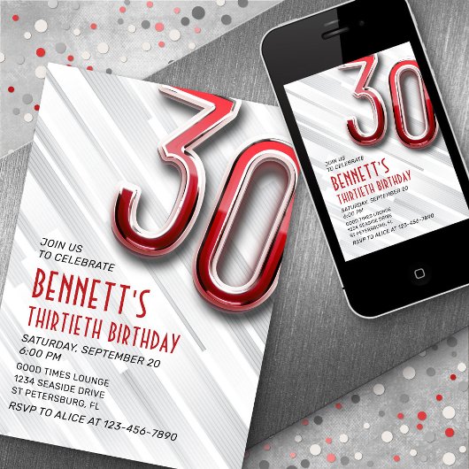 大人モダン30歳の招待状 招待状