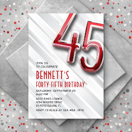 大人モダン45位誕生日招待状 招待状