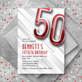 大人モダン50番誕生日招待状 招待状