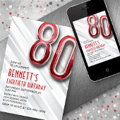 大人モダン80番誕生日招待状 招待状