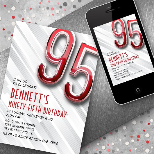 大人モダン95番誕生日招待状 招待状