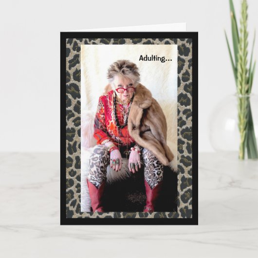 大人ユーモアのあるの折り畳まれたグリーティングカード カード (正面)