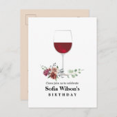 大人ワインパーティの招待状 インビテーションポストカード (正面/裏面)