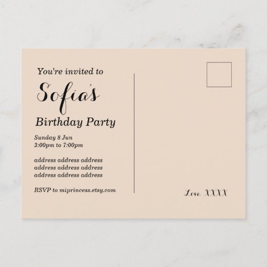 大人ワインパーティの招待状 インビテーションポストカード (裏面)