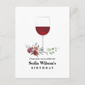 大人ワインパーティの招待状 インビテーションポストカード (正面)