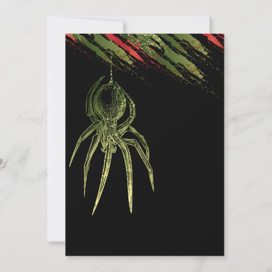 大人不気味のハロウィーン怖いスカル衣装パーティー 招待状 (裏面)