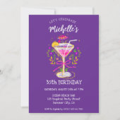 大人予測できなお洒落カクテル誕生日パーティー 招待状 (正面)