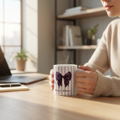 大人可愛い紫のリボンの名入れマグカップ コーヒーマグカップ