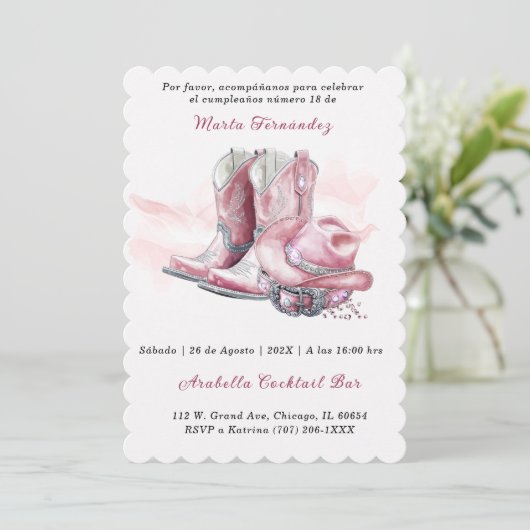 大人向けのカスタマイズされた誕生日カード 招待状 (スタンド正面)