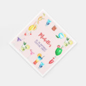 大人向けの水彩カクテル誕生日パーティー スタンダードランチョンナプキン (角)