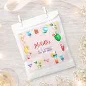 大人向けの水彩カクテル誕生日パーティー フェイバーバッグ (クリップ留めされた状態)