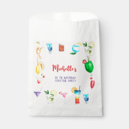 大人向けの水彩カクテル誕生日パーティー フェイバーバッグ