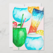 大人向けの水彩カクテル誕生日パーティー 招待状 (裏面)