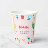 大人向けの水彩カクテル誕生日パーティー 紙コップ (裏面)