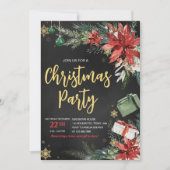大人向けの洗練されたモダンな会社のクリスマスパーティー 招待状 (正面)