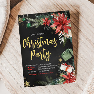 大人向けの洗練されたモダンな会社のクリスマスパーティー 招待状