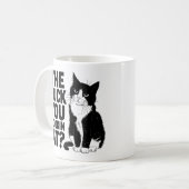 大人向けの面白い猫の引用句入りコーヒーマグ コーヒーマグカップ (正面左)