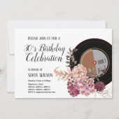 大人向けの音楽、誕生日パーティーの招待状 招待状 (正面)