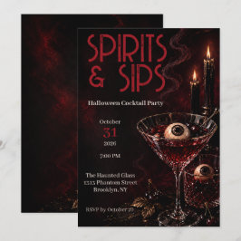 大人向けハロウィン・カクテルパーティー Spirits & Sips 招待状