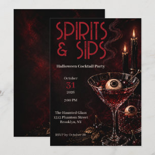 大人向けハロウィン・カクテルパーティー Spirits & Sips 招待状