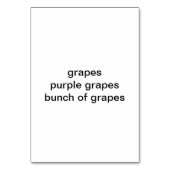 大人向けバンチ読パープルブドウのフラッシュカード テーブルナンバー (裏面)