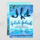 大人向けマーメイドの招待状 招待状 (正面/裏面)