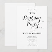大人向けモダンな誕生日パーティーの招待状 招待状 (正面/裏面)