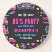 大人向けモダンレトロネオン80'sバースデーパーティー コースター (正面)
