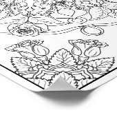 大人向け塗り絵の曼荼羅バラ ポスター (角)