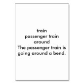 大人向け読旅客列車のフラッシュカード テーブルナンバー (裏面)