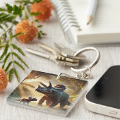 大人威厳のあるの三毛虫 キーホルダー (正面右)