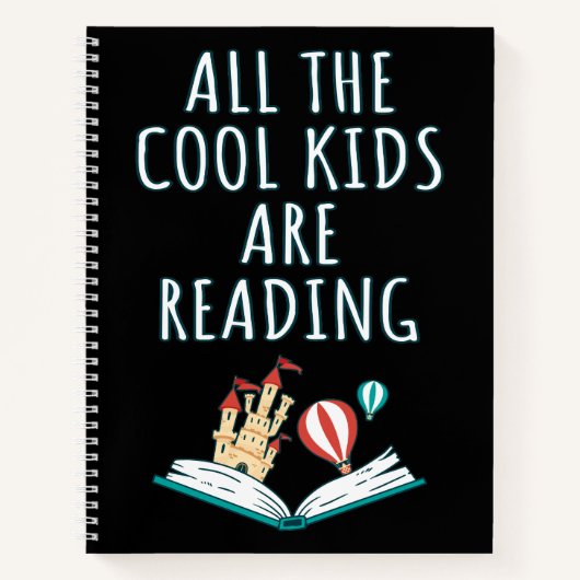 大人子供も本好きに最適な読書好きデザインのノートⅡ ノートブック (正面)