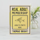 大人実在生誕生日報カーモダンドデザイン 招待状 (スタンド正面)