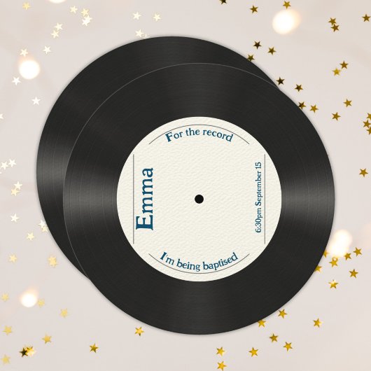 大人洗礼カスタムのレトロ 招待状