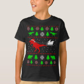 大人用の恐竜の醜いクリスマスセーター Tシャツ (正面)